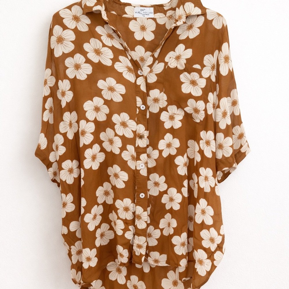 Waiwaolani Charlie button down- Brown